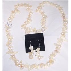 Genuine Hand Knotted Pearl 32" Necklace and Earring Set (8-10mm)