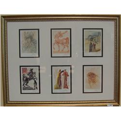 S. Dali. Framed Six Divine Comedy Prints.