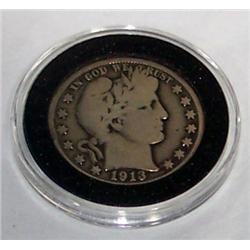 1913 Barber Half Dollar. Key Date - Low Mintage.