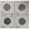 Image 1 : (4X The Bid) Standing Liberty Quarters. VG-Fine Cond. 1924-S, 1929, 1930 (2),