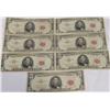 Image 1 : (6X The Bid) $5 US Notes Red Seal Series 1963.