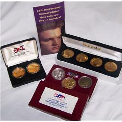 (3X The Bid) Commemorative Coin Sets. Elvis, Olympics,  XFL Inaugural Season.