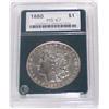 Image 1 : Morgan 1880 Dollar Graded Numismatic Grading Pros. MS-67.