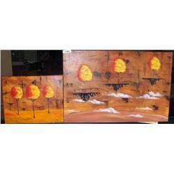 2 Pc. Original Duane Cash Painting Lot. w/ COAs.