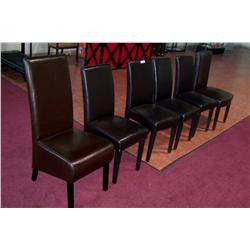 Lot of 6 Like New Leather Side Chairs.