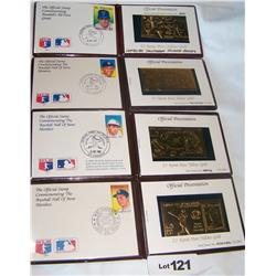 4 Piece Hall of Fame Baseball  Baseball Legends Gold stamp