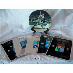(6) Piece Baseball Lot Inclu (5) Silver Star Baseball Halogram prototypes & Babe Ruth Plate