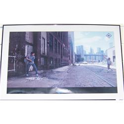 Double Signed NIKE "STICKBALL" Poster Signed by Dale Murphy & Doc Gooden framed