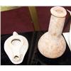 Image 2 : (2X the Bid) Terra Cotta Oil Lamp and Vase From the Holy Land c. 200 B.C - 400 A.D. w/ COA's.