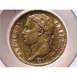 1810 French Napolean 20 Franc Gold Piece, BU