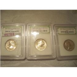 3 Graded 1980-S,P &D Susan B Anthony Dollars, MS-70, Highest Possible Grade