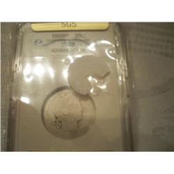 1908 Silver Barber Quarter