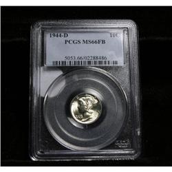 PCGS 1944-d Liberty Head 'Mercury' Dime Graded ms66 FSB