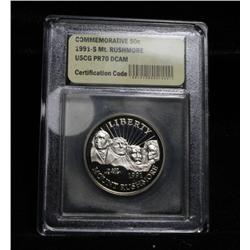1991-S Mt. Rushmore Commemorative Proof Half Dollar Grades PR70 DCAM