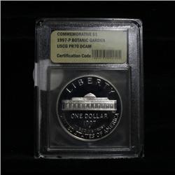 1997-p Botanic Gardens Proof Commemorative Dollar Graded PR70  DCAM