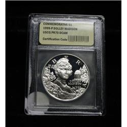 1999-p Dolley Madison Proof Silver Dollar Commemorative Graded PR70 DCAM
