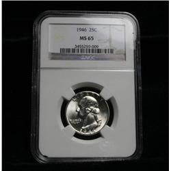 NGC 1946-p Washington Quarter 25c Graded Gem Uncirculated ms65