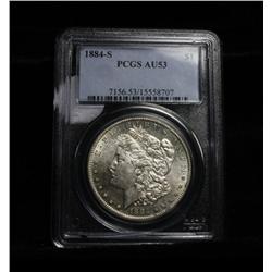 PCGS 1884-s Morgan Dollar graded Almost Uncirculated au53