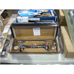 NEW KROWNE MOD: 12-814 8" WALL MOUNT KITCHEN FAUCET W 14" SWIVEL SPOUT