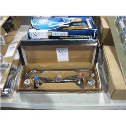 NEW KROWNE MOD: 12-814 8" WALL MOUNT KITCHEN FAUCET W 14" SWIVEL SPOUT