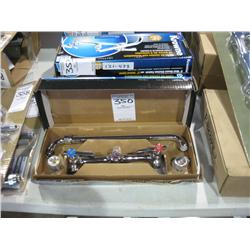 NEW KROWNE MOD: 12-814 8" WALL MOUNT KITCHEN FAUCET W 14" SWIVEL SPOUT