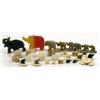 Image 1 : LOT OF CARVED STONE & IVORY ELEPHANTS