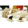 Image 2 : LOT OF CARVED STONE & IVORY ELEPHANTS