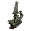 Image 2 : CHNESE CARVED GREEN HARDSTONE DRAGON SHIP