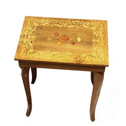 ITALIAN MARQUETRY MAPLE MUSICAL JEWELRY BOX STAND