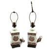 Image 1 : PAIR OF JOHNSON BROS TRANSFERWARE PORCELAIN LAMPS