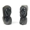 Image 1 : PAIR OF CARVED STONE AFRICAN FIGURAL BOOK ENDS
