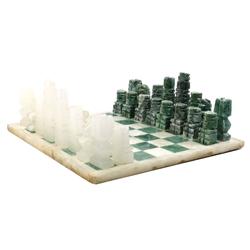 HAND CARVED MEXICAN ONYX CHESS SET