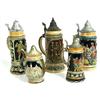 Image 2 : THREE GERMAN STONEWARE AND TWO MUSIC BOX STEINS