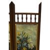 Image 2 : MAHOGANY VICTORIAN 3 PAINTED CANVAS PANEL SCREEN