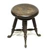 Image 1 : ANTIQUE DOLPHN FOOTED PINE WOOD PIANO STOOL