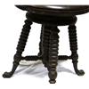 Image 3 : ANTIQUE DOLPHN FOOTED PINE WOOD PIANO STOOL