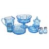 Image 1 : LIGHT BLUE FOSTORIA COIN GLASSWARE LOT