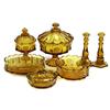 Image 1 : AMBER FOSTORIA COIN PATTERN GLASSWARE SET