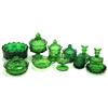 Image 1 : EMERALD GREEN FOSTORIA COIN PATTERN GLASSWARE
