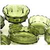 Image 3 : OLIVE GREEN FOSTORIA COIN PATTERN GLASSWARE LOT