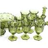 Image 4 : OLIVE GREEN FOSTORIA COIN PATTERN GLASSWARE LOT