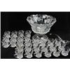 Image 1 : FOSTORIA COIN GLASS PUNCH BOWL STAND & 28 CUPS
