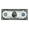 Image 1 : US 1914 $5 FEDERAL RESERVE PHILIDELPHIA BANK NOTE