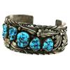 Image 1 : LADIES NAVAJO STERLING TURQUOISE CUFF BRACELET