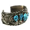 Image 2 : LADIES NAVAJO STERLING TURQUOISE CUFF BRACELET