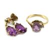 Image 2 : LADIES 14K YELLOW GOLD AMETHYST JEWERLY LOT