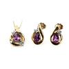Image 1 : LADIES 10K GOLD AMETHYST & DIAMOND JEWELRY SET