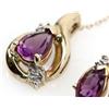 Image 3 : LADIES 10K GOLD AMETHYST & DIAMOND JEWELRY SET