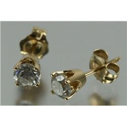 LADIES 14K YELLOW GOLD 0.5 CTW DIAMOND EARRINGS