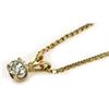 Image 2 : LADIES 14K GOLD 1/4 CT DIAMOND SOLITAIRE NECKLACE
